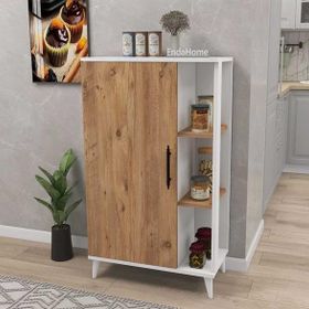 Enda Home Collection 6 Raflı Kapaklı 97x65x32 cm Çam Beyaz Çok Amaçlı Dolap