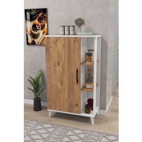 Enda Home Collection 6 Raflı Kapaklı 97x65x32 cm Çam Beyaz Çok Amaçlı Dolap