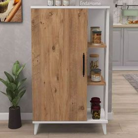 Enda Home Collection 6 Raflı Kapaklı 97x65x32 CM Çam Beyaz Çok Amaçlı Dolap