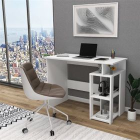 Enda Home Star-e 2 100x56 cm Antrasit Beyaz Raflı Kütüphaneli Çalışma Masası