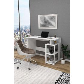 Enda Home Star-e 2 100x56 cm Antrasit Beyaz Raflı Kütüphaneli Çalışma Masası