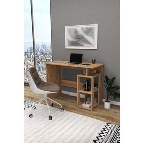 Enda Home Star-e 2 100x56 cm Çam Raflı Kütüphaneli Çalışma Masası