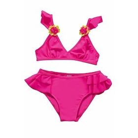 Endeep Aksesuar Detaylı Volanlı Pembe Bikini Takımı