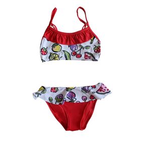 Endeep EP21501 Kırmızı Büstiyer Kız Çocuk Bikini Takımı