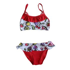 Endeep EP21501 Kırmızı Büstiyer Kız Çocuk Bikini Takımı