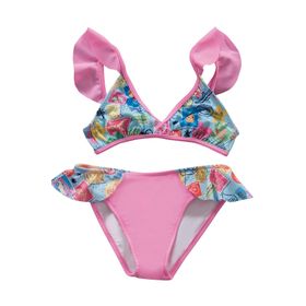 Endeep EP21509 Parlak Desenli Volanlı Bikini Takımı