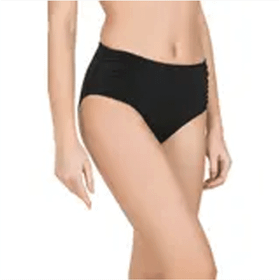 Endeep EP21762 Kadın Büzgülü Kalın Kenarlı Siyah Bikini Altı