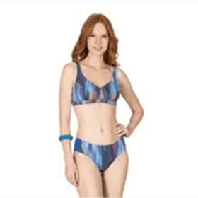 Endeep EP21804 Kadın Çizgi Desenli Parıltılı Toparlayıcı Bikini Takımı