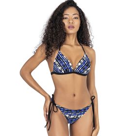 Endeep EP22109 Kadın Desenli Dolgulu Üçgen Bikini Takımı