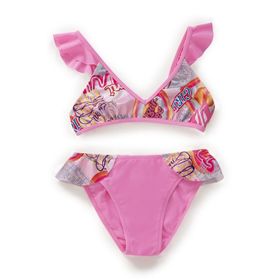 Endeep Kız Çocuk Parlak Desenli Volanlı Bikini Takımı