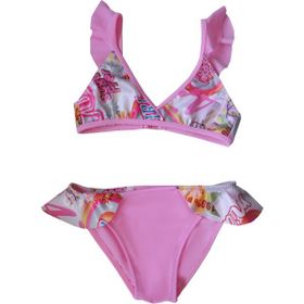 Endeep Kız Çocuk Parlak Desenli Volanlı Bikini Takımı