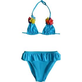 Endeep Mavi Fırfırlı Üçgen Bikini Takımı