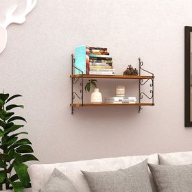 Endpa Seramoni 20x72 cm Yerli Ceviz 2 Raflı Set