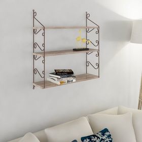 Endpa Seramoni Dikdörtgen Sarı 3 Raflı Salon Dekoratif Raf Seti