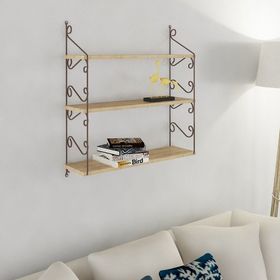 Endpa Seramoni Dikdörtgen Sarı 3 Raflı Salon Dekoratif Raf Seti