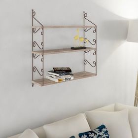 Endpa Seramoni Dikdörtgen Sarı 3 Raflı Salon Dekoratif Raf Seti