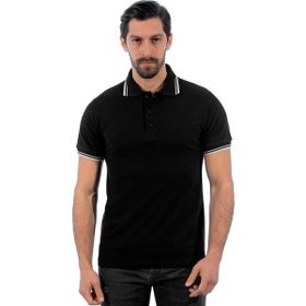 Endüstri Giyim 136E3750 Siyah Beyaz Şensel Polo Yaka Erkek T-shirt