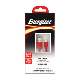 Energizer C12UBMCGRD4 Kırmızı 1.2 m Flat Micro USB Kablosu