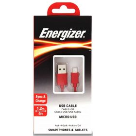 Energizer C12UBMCGRD4 Kırmızı 1.2 m Flat Micro USB Kablosu