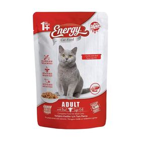 Energy 24x85 gr Sığır Etli Yetişkin Yaş Pouch Kedi Maması
