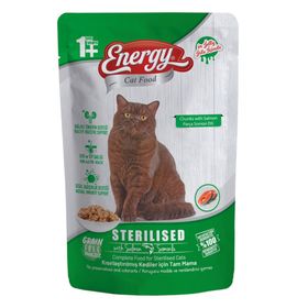 Energy 24x85 gr Somonlu Kısırlaştırılmış Yaş Pouch Kedi Maması