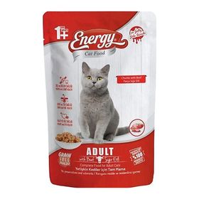 Energy 48x85 gr Yetişkin Sığır Etli Islak Kedi Maması