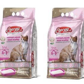 Energy Bebek Pudrası Kokulu İnce Taneli Topaklaşan Bentonit 2x10 lt Kedi Kumu
