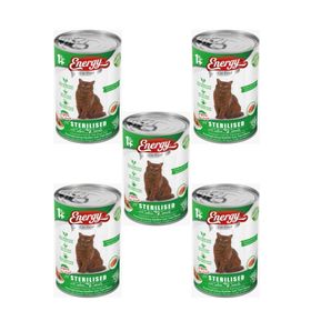 Energy Cat Food Somonlu Kısırlaştırılmış Islak 5x400 gr Kedi Maması
