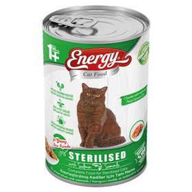 Energy Somonlu Kısırlaştırılmış 10x415 gr Islak Kedi Maması Konserve