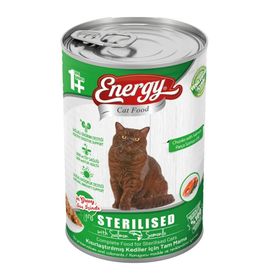 Energy Somonlu Kısırlaştırılmış 20x415 gr Islak Kedi Maması Konserve