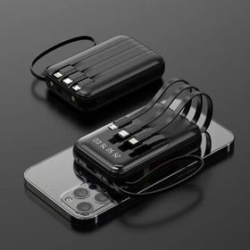 Enerx ENR-P10DC 10.000 mAh 2.0 Amper Dahili Kablolu Siyah Powerbank