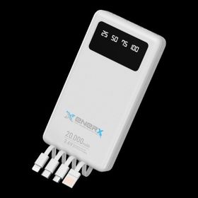 Enerx ENR-P20DC 20.000 mAh 2.1 Amper Dahili Kablolu Beyaz Powerbank