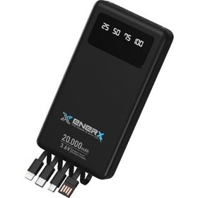 Enerx ENR-P20DC 20.000 mAh 2.1 Amper Dahili Kablolu Siyah Powerbank