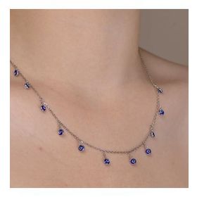 Enesstore 925 Ayar Nazar Gözlü Kadın Gümüş Kolye