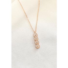 Enesstore 925 Ayar Suyolu Rose Gold Gümüş Kolye