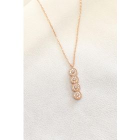 Enesstore 925 Ayar Suyolu Rose Gold Gümüş Kolye