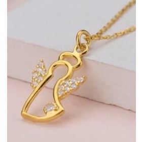 Enesstore 925 Ayar Tektaşlı Melek Gümüş Kolye