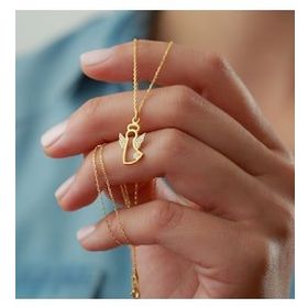 Enesstore 925 Ayar Tektaşlı Melek Gümüş Kolye