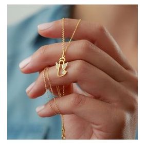 Enesstore 925 Ayar Tektaşlı Melek Gümüş Kolye