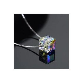 Enesstore Gümüş Swarovski Taşlı Kadın Küp Gümüş Kolye