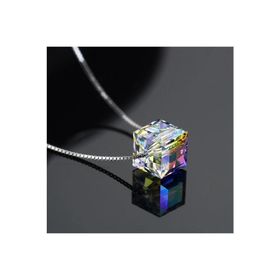 Enesstore Gümüş Swarovski Taşlı Kadın Küp Gümüş Kolye