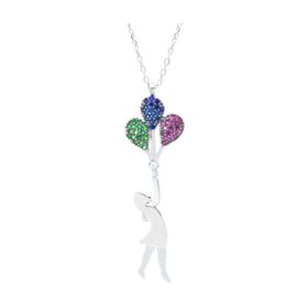 Enesstore REWQ333 Balonlu Kız Gümüş Kolye