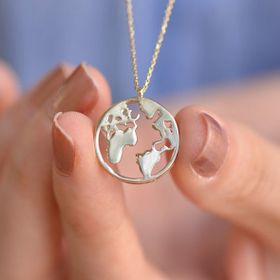 Engin Gold 14 Ayar Altın Dünya Figürlü Kolye