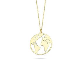 Engin Gold 14 Ayar Altın Dünya Figürlü Kolye