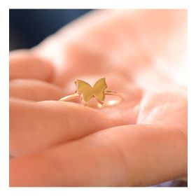 Engin Gold 14 Ayar Altın Kelebek Figürlü Altın Yüzük