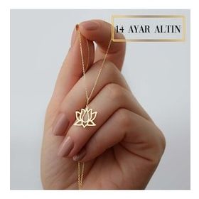 Engin Gold 14 Ayar Altın Lotus Çiçeği Kolye