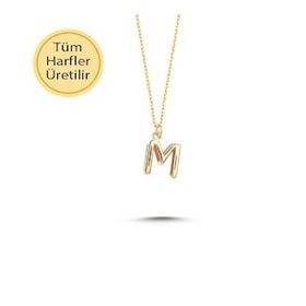 Engin Gold 14 Ayar Altın M Harfli Kolye