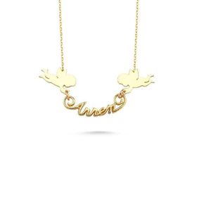 Engin Gold 14 Ayar Altın Melekli Annem Yazılı Kolye
