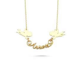 Engin Gold 14 Ayar Altın Melekli Annem Yazılı Kolye