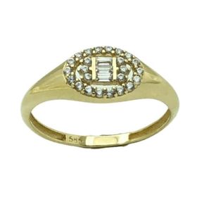 Engin Gold 14 Ayar Altın Oval Taşlı Yüzük